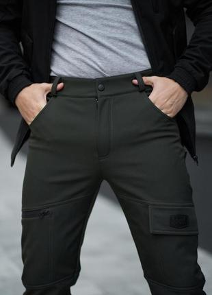 Теплые мужские спортивные штаны conqueror хаки2 фото