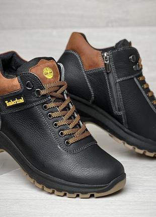 Спортивні черевики, зимові шкіряні кросівки на хутрі timberland sheriff4 фото