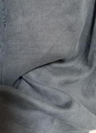 Рубашка,блуза базова ,туника черная льняная 100%лен marks &spencer .6 фото