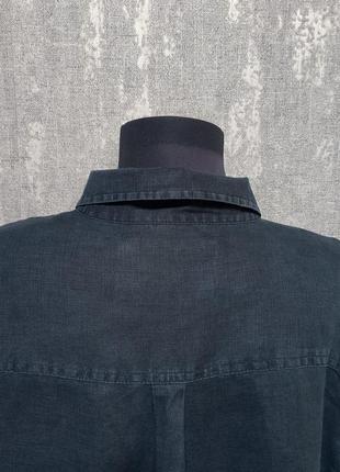 Рубашка,блуза базова ,туника черная льняная 100%лен marks &spencer .5 фото