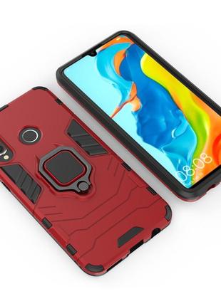 Чехол ring case для huawei p30 lite / nova 4e бронированный бампер с кольцом красный4 фото