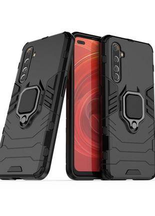 Чехол ring case для realme x50 pro бронированный бампер с кольцом черный