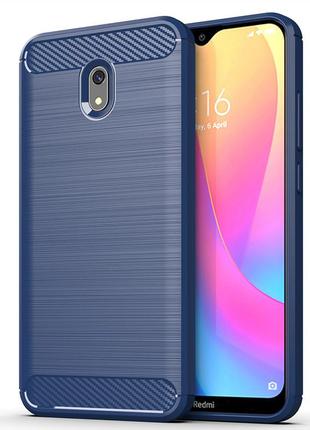 Чехол polished carbon для xiaomi redmi 8a тпу бампер синий