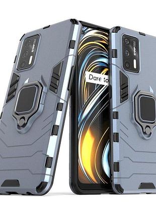 Чехол fiji ring для realme gt neo 2t бронированный бампер с кольцом темно-синий