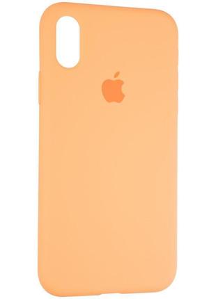 Чохол fiji silicone case для apple iphone xs max бампер накладка full soft papaya