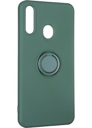Чехол fiji holder ring для samsung galaxy a20s (a207) бампер накладка с подставкой dark green