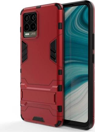 Чохол fiji hybrid для realme 8 / realme 8 pro бампер з підставкою червоний