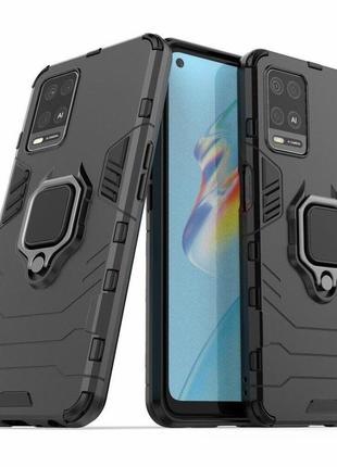 Чехол fiji ring для oppo a54 бронированный бампер с кольцом черный
