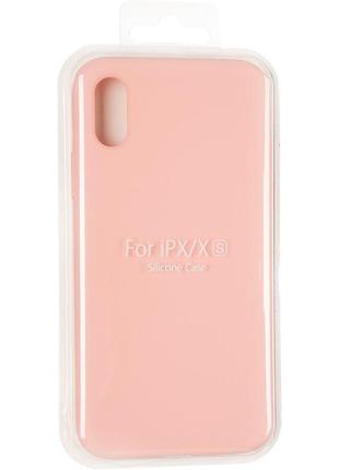 Чехол fiji silicone case для apple iphone xs бампер накладка full soft pink (без лого)2 фото