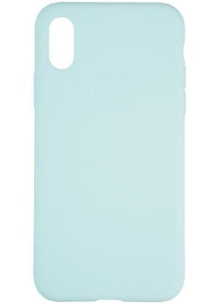 Чехол fiji silicone case для apple iphone xs бампер накладка full soft ice sea blue (без лого)2 фото