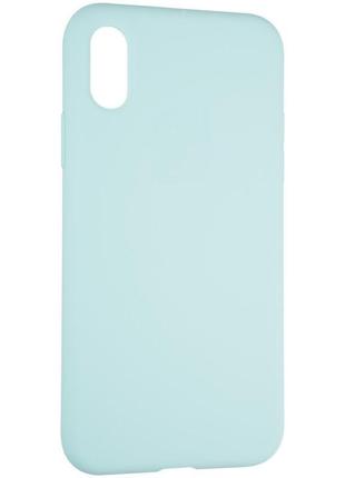 Чехол fiji silicone case для apple iphone xs бампер накладка full soft ice sea blue (без лого)