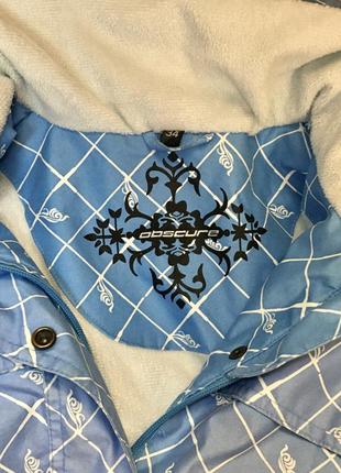 Теплая голубая укороченная горнолыжная куртка4 фото