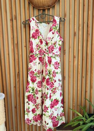 Платье для беременных летнее весеннее цветочное принт s 36 jojo maman bebe