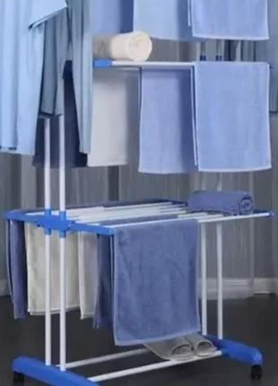 Вертикальная сушилка для одежды 4-х ярусная, многофункциональная стойка-сушилка для белья