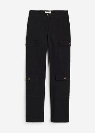 Брюки карго женские h&amp;m, цвет черный😍 брюки джинси5 фото