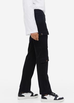Брюки карго женские h&m, цвет черный😍 брюки джинси