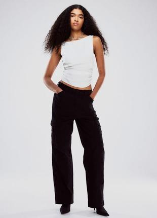 Брюки женские h&amp;m, цвет черный😍 брюки джинси карго палацо палаццо1 фото