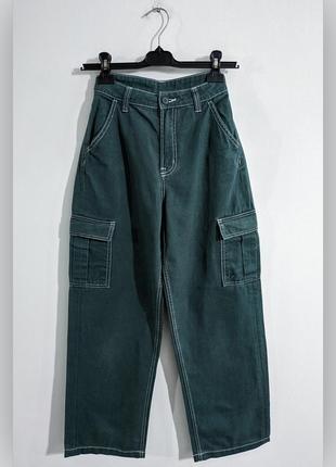 Джинсы широкие с высокой посадкой hennes and mauritz handm denim jeans1 фото