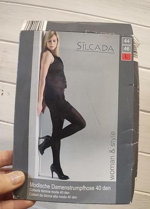 Плотные колготки 40 ден в скрытую полоску m-l silcada