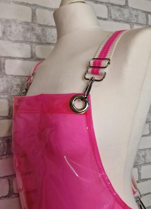 Трендовий силіконовий рожевий фартух з плівки пвх для майстра4 фото
