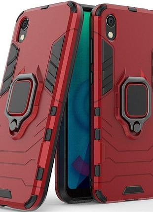 Чехол ring case для honor 8s бронированный бампер с кольцом красный