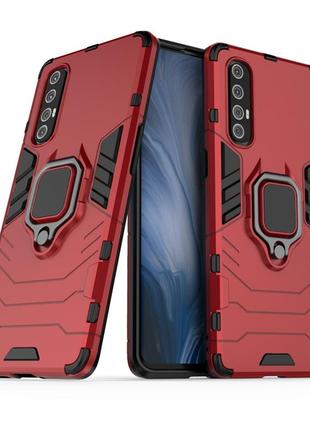 Чехол ring case для oppo reno3 pro (5g) бронированный бампер с кольцом красный