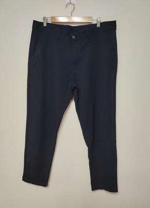 Брюки брюки мужские темно синие прямые зауженные zara, размер 2xl1 фото