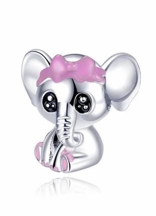 Серебряный шарм бусина подвеска для браслета пандора pandora новая с пробой s925 серебро 925 проби слоненок