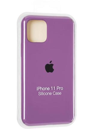 Чехол fiji silicone case для apple iphone 11 pro бампер накладка full soft purple4 фото