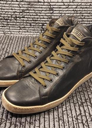 Кожаные кеды кроссовки от мото бренда matchless brighton high, оригинал, 45-46рр - 29.5-30см