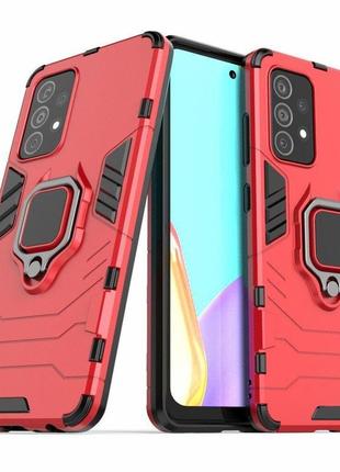 Чехол fiji ring для samsung galaxy a52 (a525) бронированный бампер с кольцом красный