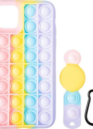 Чехол fiji antistress для apple iphone 11 pro max силикон бампер pop it поп ит rainbow