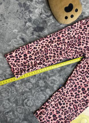 Вельветові брюки lupilu 86 прямого крою анімалістичний принт леопард рожеві штани вельвет джинси5 фото