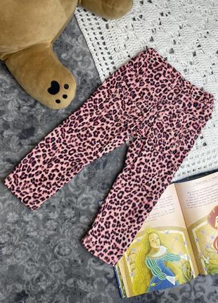 Вельветові брюки lupilu 86 прямого крою анімалістичний принт леопард рожеві штани вельвет джинси7 фото