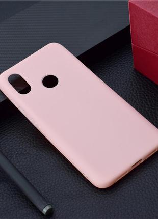 Чехол xiaomi mi a2 lite / redmi 6 pro силикон soft touch бампер светло-розовый