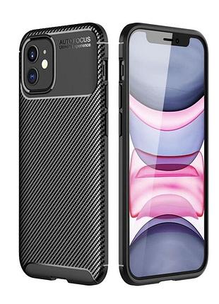 Чехол fiji ultimate carbon для apple iphone 12 противоударный бампер черный