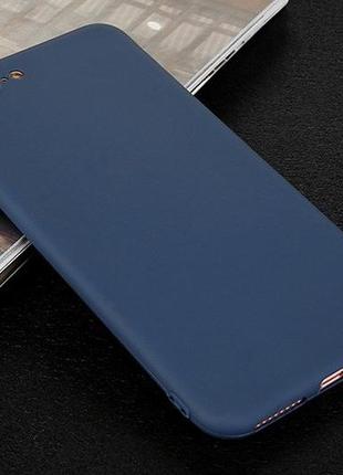Чохол для apple iphone 7 plus / 8 plus silicon case clear red силікон soft touch бампер темно-синій