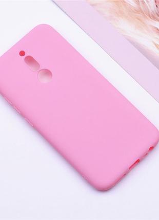 Чехол soft touch для xiaomi redmi 8 силикон бампер светло-розовый