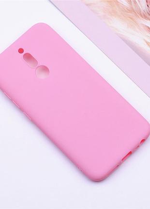 Чехол soft touch для xiaomi redmi 8 силикон бампер светло-розовый