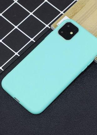 Чехол soft touch для apple iphone 11 силикон бампер мятно-голубой