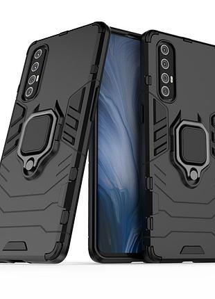 Чехол ring case для oppo reno3 pro (5g) бронированный бампер с кольцом черный