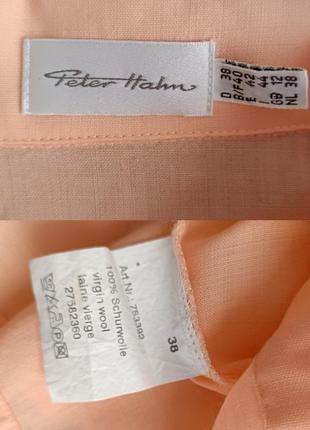 Рубашка из 100% шерсти peter hahn, 38/m с разноцвными пуговицами персикового цвета9 фото