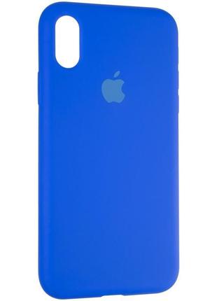 Чохол fiji silicone case для apple Xs max чохол бампер накладка full soft sapphire blue