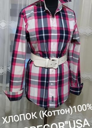 💖👍 качество!яркая хлопковая рубашках в клетку пр-ва usa