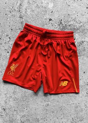 New balance x fc liverpool kids boys red soccer sport shorts дитячі, підліткові, футбольні, спортивні шорти