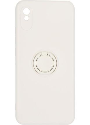 Чехол fiji holder ring для xiaomi redmi 9a бампер накладка с подставкой ivory white