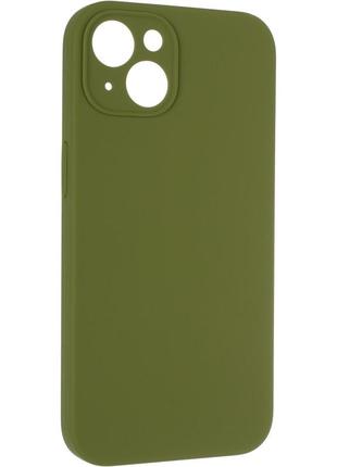 Чохол fiji silicone case для apple iphone 13 бампер накладка full soft pinery green (без лого)