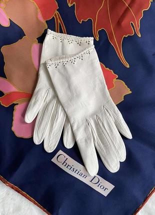 Вінтажні рукавички з натуральної шкіри christian dior pp 6,5