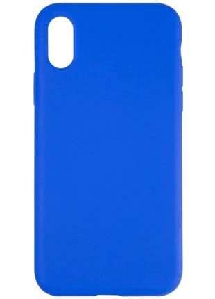 Чехол fiji silicone case для apple iphone xs бампер накладка full soft sapphire blue (без лого)2 фото