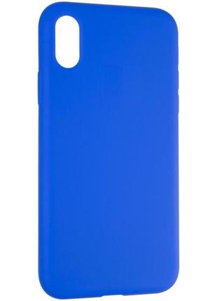 Чехол fiji silicone case для apple iphone xs бампер накладка full soft sapphire blue (без лого)1 фото